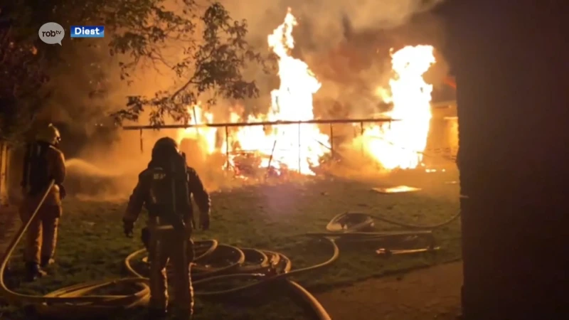 Dan toch geen asbest vrijgekomen na zware brand in Diest