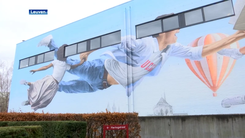 Treepack maakt levensgrote muurschildering op sporthal UCLL