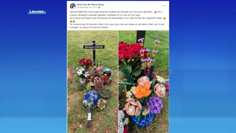Lego-bloemstuk op graf van Leuvenaar Winston Dixon is verdwenen