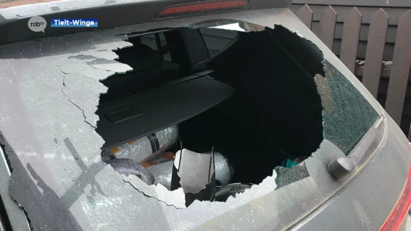 Achterruit van auto doorboord op oprit in Tielt-Winge, vermoedelijk door kogel van luchtdrukpistool