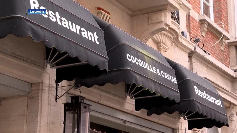 Visrestaurant Coquille & Caviar van David Nijs in Leuven verzegeld met politiesticker