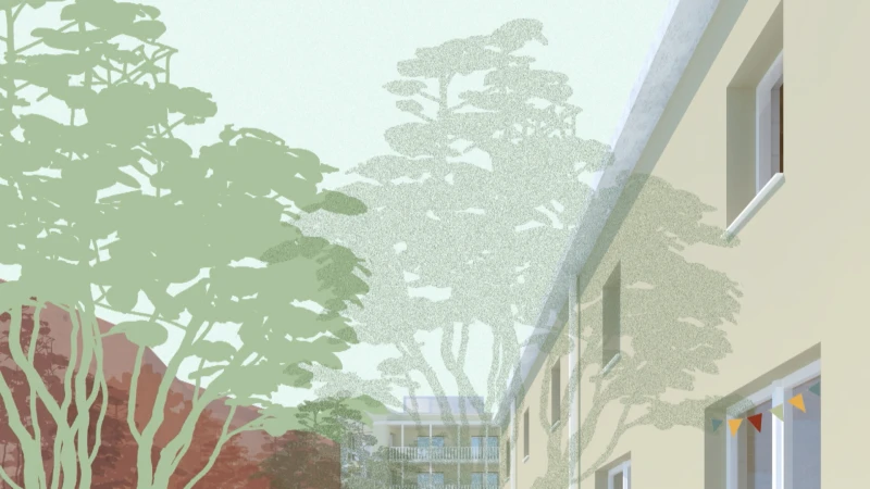 Eerste schetsen van de Community Land Trust woningen in Leuven