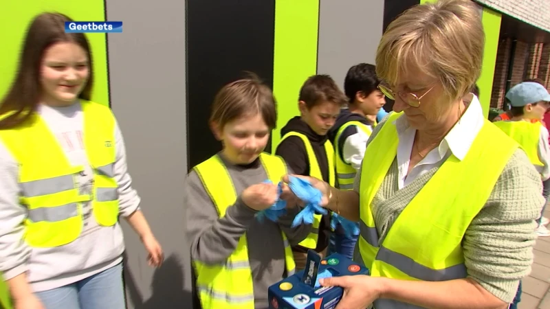 Leerlingen Hupsakee en Te Velde in Geetbets en Hogen gaan zwerfvuil oprapen in gemeente