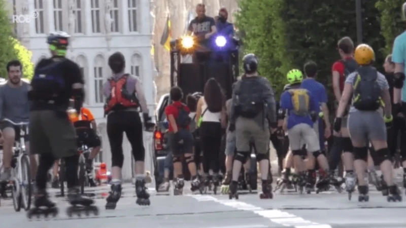 Helmplicht voor alle deelnemers Roller Bike Parade in Leuven
