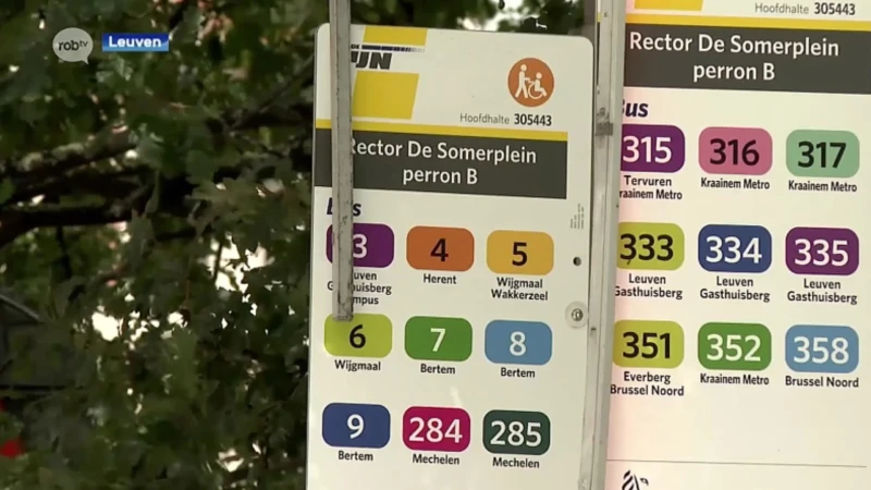Bussen stoppen twee weken niet op Leuvense Bondgenotenlaan en Rector de Somerplein wegens werken, reizigers kunnen terecht aan station of in Delvauxwijk