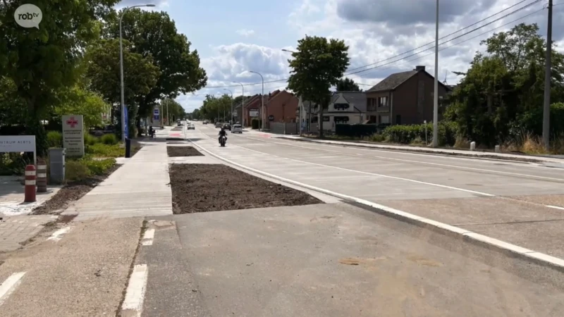 Agentschap Wegen en Verkeer plaatst nieuwe verlichtingspalen langs Halensebaan in Diest, tijdelijke verkeerslichten zorgen voor files