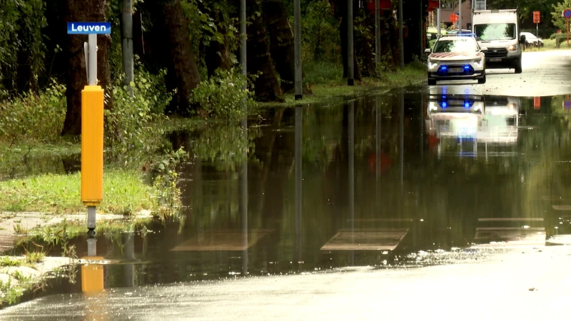 Eenmeilaan in Kessel-Lo tijdlang afgesloten door wateroverlast