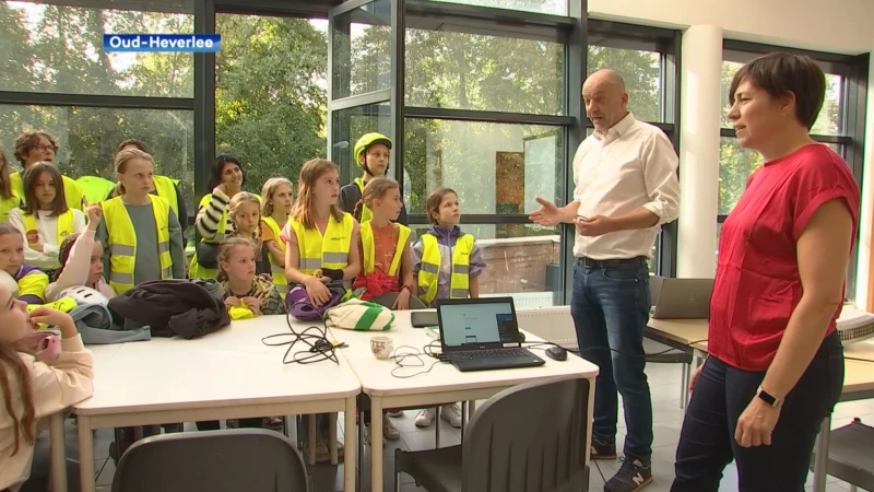 Leerlingen van basisscholen uit Oud-Heverlee verkennen parcours BK en EK Gravel