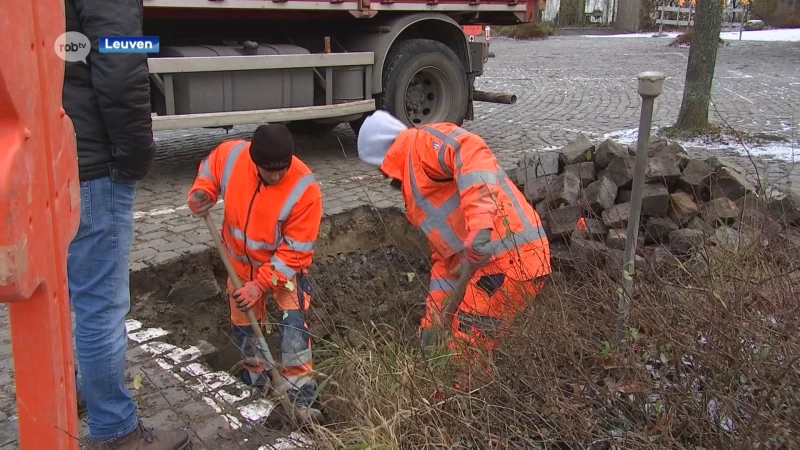 Heraanleg Sint-Hadrianusplein in Wijgmaal is gestart: nieuwe kasseien, voetpaden en bushaltes