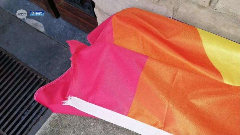 Regenboogvlag aan het stadhuis van Diest hoger dan ooit na zevende geval van vandalisme