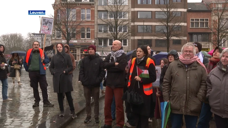 Betogers voeren opnieuw actie tegen KU Leuven: "Verbreek banden met Israëlische universiteiten"