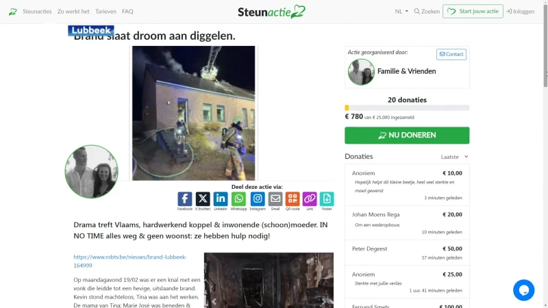 Vrienden en familie starten crowdfunding voor gezin dat woning verloor bij zware brand in Lubbeek
