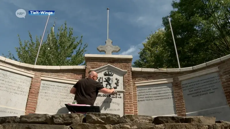 Jo Peeters herstelt eigenhandig oorlogsmonument in Sint-Joris-Winge: "Belangrijk dat dit monument ook in de toekomst leesbaar blijft"