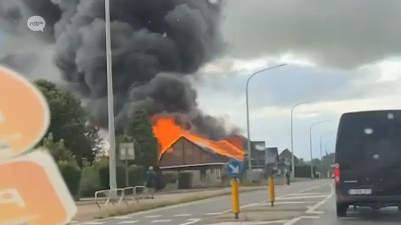 Zware brand uitgebroken bij hondenkapsalon in Tielt-Winge: Leuvensesteenweg afgesloten