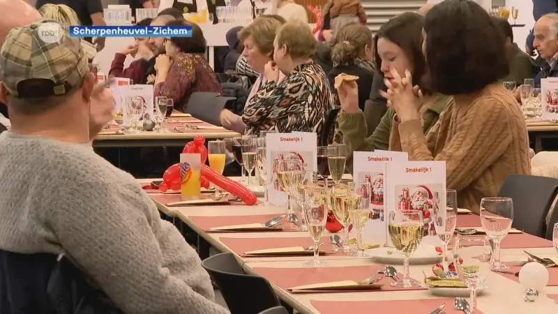 300 mensen die het financieel moeilijk hebben worden in Scherpenheuvel-Zichem getrakteerd op een gratis kerstdiner: "Dit zouden ze vaker moeten doen!"