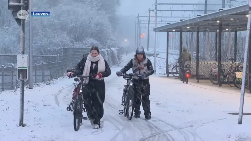 Leuvenaars maken stoep vrij voor hun woning, fietsen is niet overal even simpel