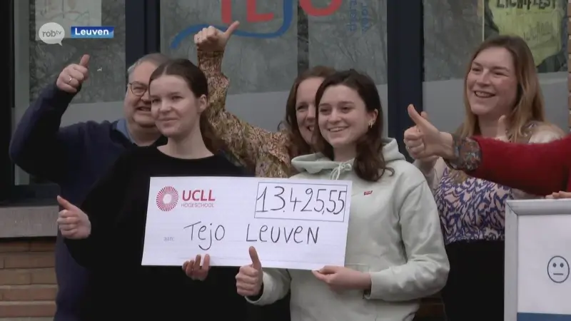 Studenten UCLL zamelen bijna 13.500 euro in voor TEJO-huis in Leuven: "Een recordbedrag"