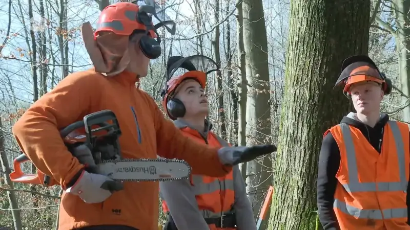 Leerlingen Land- en Tuinbouw van de Wijnpers krijgen hulp van bosbouwexpert uit... Estland: "Het duurt jaren vooraleer je een professional bent"