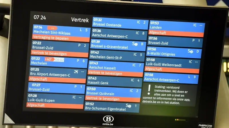Dinsdag 20 mei opnieuw nationale staking bij openbare diensten, hinder verwacht bij NMBS en De Lijn