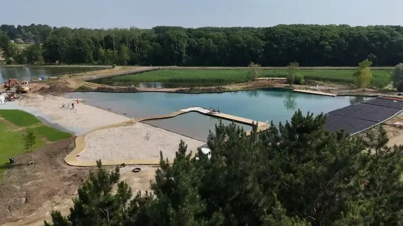 Zwemzone aan Park Schoonhoven eindelijk open: "Water wordt gezuiverd op natuurlijke manier en niet met chemicaliën, dat is uniek in België"