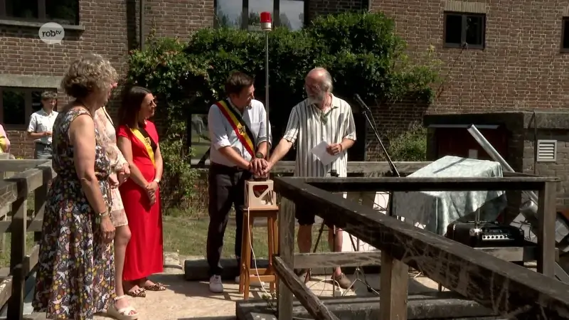 Waterrad van 500 jaar oud opnieuw in gebruik in Kortenaken: "Elektriciteit opwekken met water uit de Velpe"