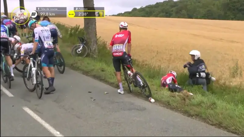 Lennert Van Eetvelt heeft barstje in ruggenwervel opgelopen tijdens val in Ronde van Frankrijk en moet rust inlassen