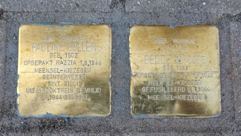 26 nieuwe struikelstenen in Meensel-Kiezegem onthuld om slachtoffers van naziregime te herdenken