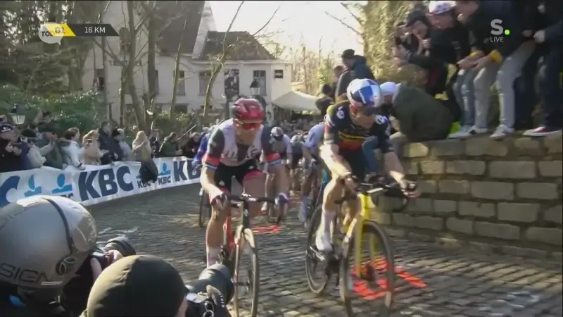 Wout van Aert rijdt Super 8 Classic met aankomst aan brouwerij van Haacht