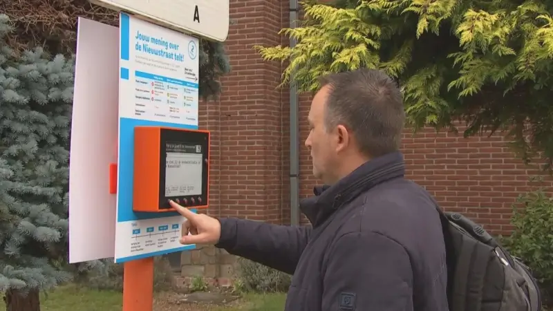Buurtbewoners Nieuwstraat in Erps-Kwerps ontevreden over mobiliteitsbevraging met digitaal scherm: "Iedereen kan hier zomaar op knoppen duwen"