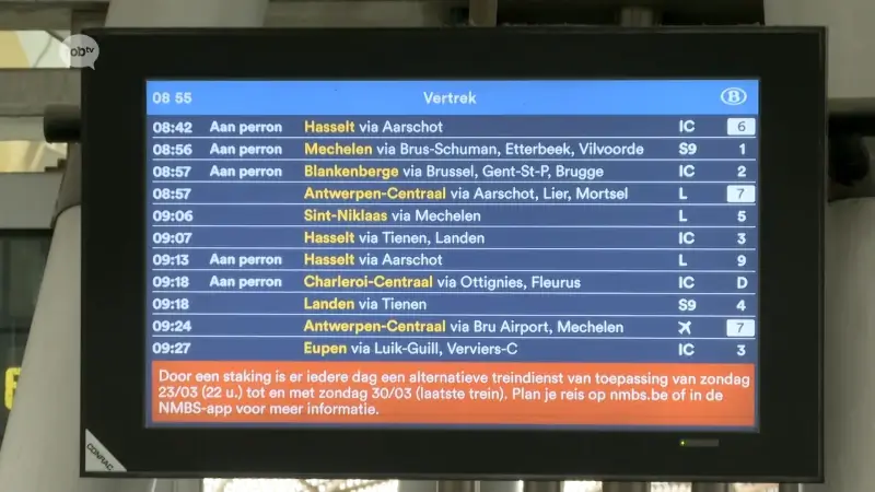 Spoorbonden staken vanaf 22 uur vanavond tot morgenavond: helft van IC-treinen rijdt niet, twee op de drie lokale treinen geschrapt