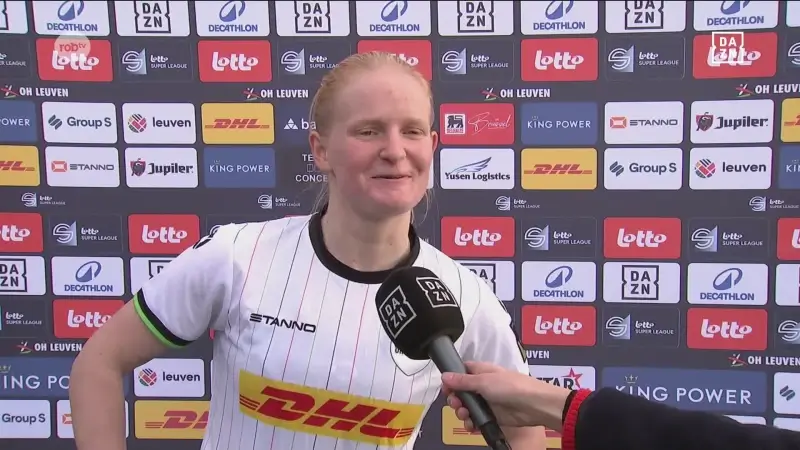 Hattrickheldin Linde Veefkind trapt OH Leuven voorbij Racing Genk (4-1): "Eerste hattrick en eerste wedstrijdbal die ik mee naar huis mag nemen"