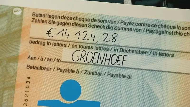 Don Bosco Haacht geeft cheque van 14.000 euro aan Groenhoef in Scherpenheuvel