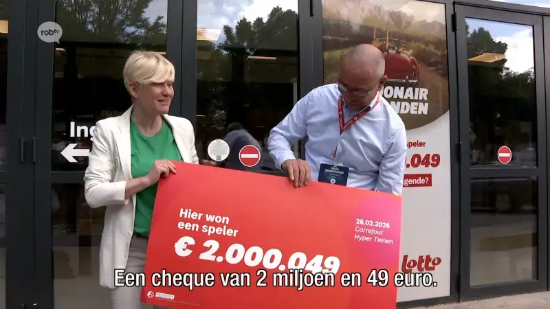 Anonieme winnaar wint Lotto-jackpot van 2 miljoen euro in Carrefour Hypermarkt in Tienen: "Hij was een beetje verbaasd"