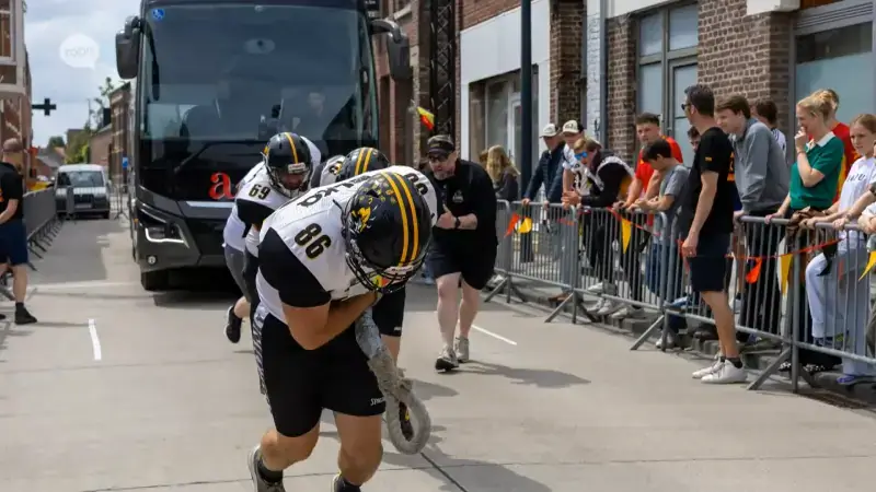 Leuven Lions winnen Belgisch kampioenschap Buspulling in Wommersom