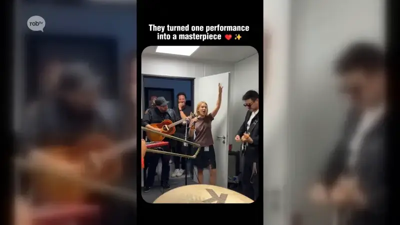 BEKIJK: Pommelien Thijs repeteert met Mumford & Sons in container op Rock Werchter