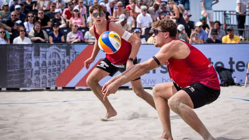 Joppe Van Langendonck uit Wespelaar en dubbelpartner Kyan Vercauteren zijn Belgisch kampioen beachvolleybal