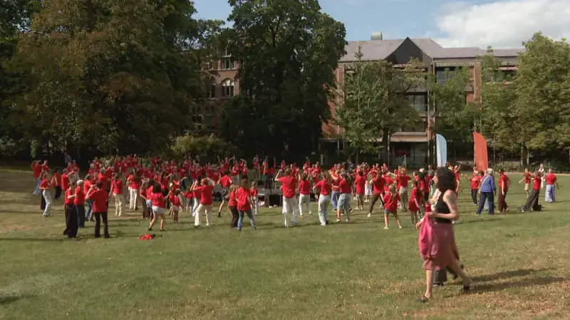 Meer dan 100 dansers verzamelen in stadspark in Leuven voor recordpoging improvisatiedansen