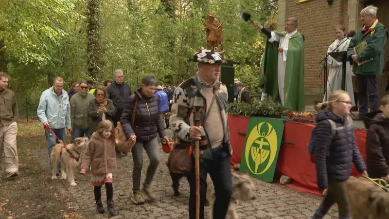 Honderdtal huisdieren gezegend tijdens de Sint-Hubertusviering in Tervuren: "Het is een echte belevenis"