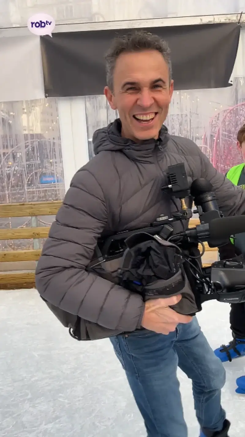 Cameraman op glad ijs!