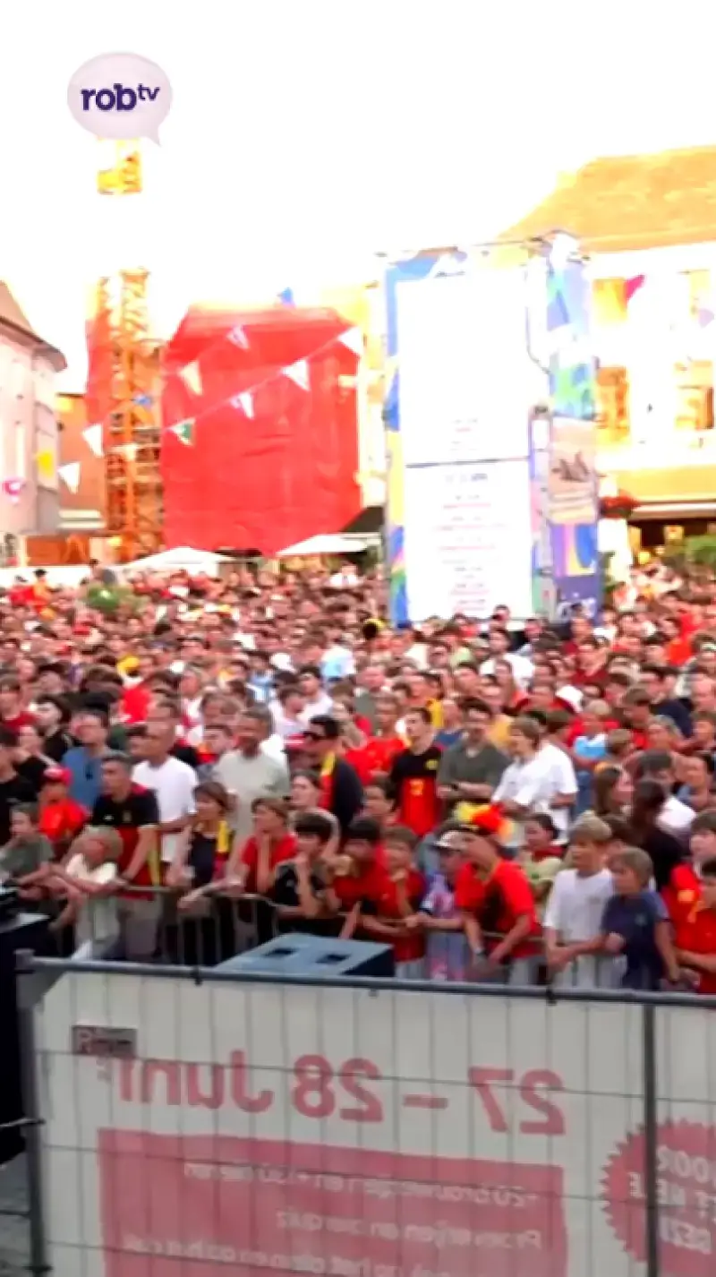 Teleurstelling op de Grote Markt in Diest na match van de Rode Duivels